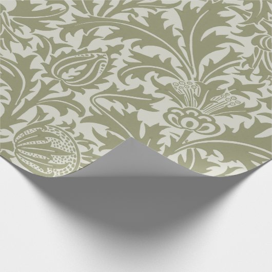 William Morris Thistle Sage Green Pattern Geschenkpapier (Ecke)