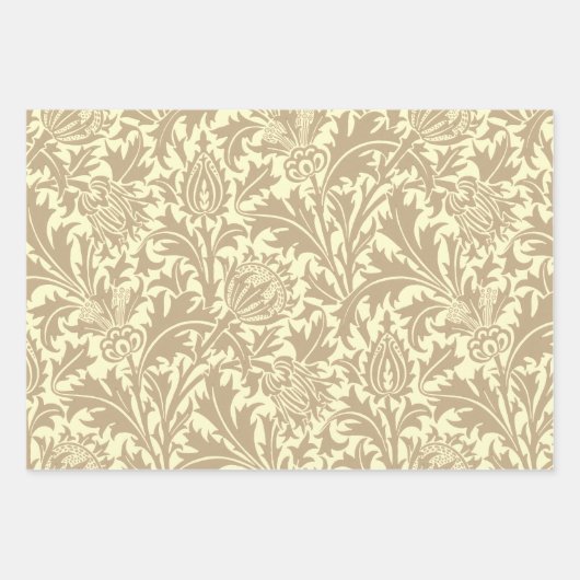 William Morris Thistle Sage Green Pattern Geschenkpapier Set (Vorderseite 2)
