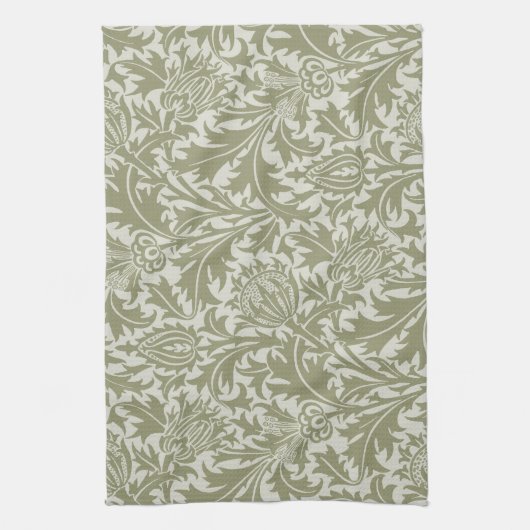 William Morris Thistle Sage Green Pattern Geschirrtuch (Vertikal)