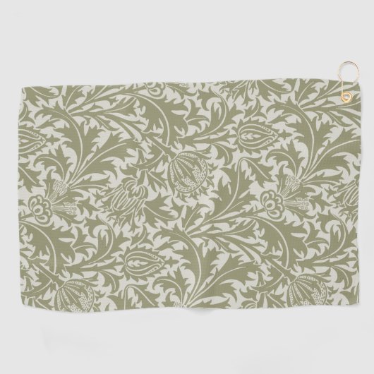 William Morris Thistle Sage Green Pattern Golfhandtuch (Horizontal)