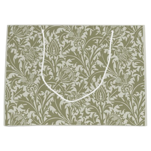 William Morris Thistle Sage Green Pattern Große Geschenktüte (Vorderseite)