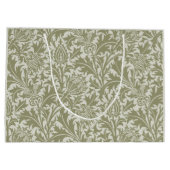 William Morris Thistle Sage Green Pattern Große Geschenktüte (Rückseite)