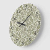William Morris Thistle Sage Green Pattern Große Wanduhr (Winkel)