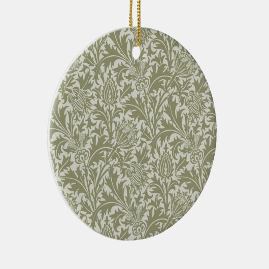 William Morris Thistle Sage Green Pattern Keramik Ornament (Rechts)