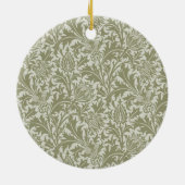 William Morris Thistle Sage Green Pattern Keramik Ornament (Hinten)