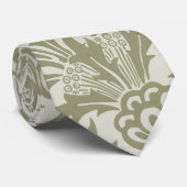 William Morris Thistle Sage Green Pattern Krawatte (Gerollt)