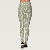 William Morris Thistle Sage Green Pattern Leggings (Rückseite)
