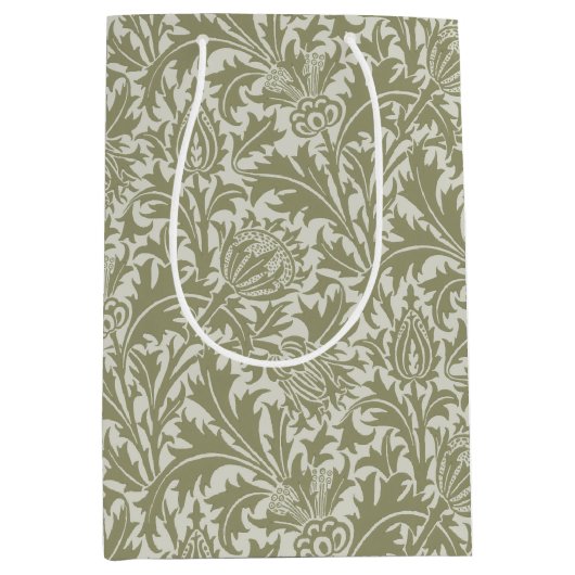 William Morris Thistle Sage Green Pattern Mittlere Geschenktüte (Vorderseite)