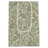 William Morris Thistle Sage Green Pattern Mittlere Geschenktüte (Rückseite)