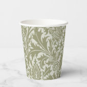 William Morris Thistle Sage Green Pattern Pappbecher (Rückseite)
