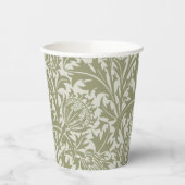 William Morris Thistle Sage Green Pattern Pappbecher (Links)