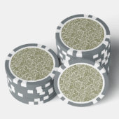 William Morris Thistle Sage Green Pattern Pokerchips (Stapel)