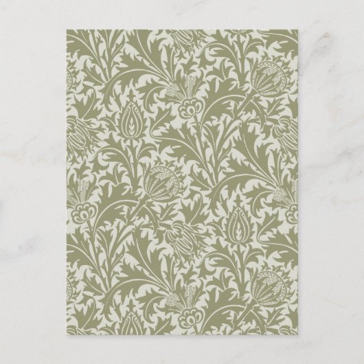 William Morris Thistle Sage Green Pattern Postkarte (Vorderseite)