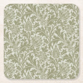 William Morris Thistle Sage Green Pattern Rechteckiger Pappuntersetzer (Vorderseite)