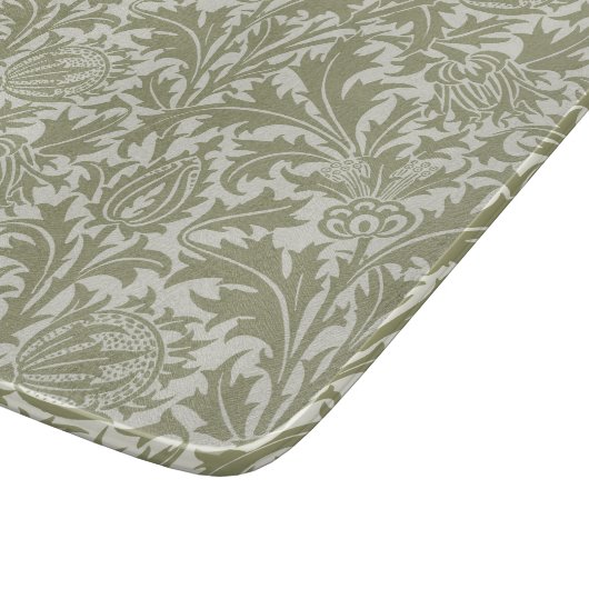 William Morris Thistle Sage Green Pattern Schneidebrett (Ecke)