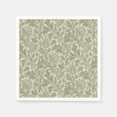William Morris Thistle Sage Green Pattern Serviette (Vorderseite)