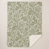 William Morris Thistle Sage Green Pattern Sherpadecke (Vorderseite)