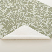 William Morris Thistle Sage Green Pattern Sherpadecke (3/4)