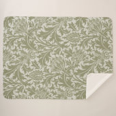 William Morris Thistle Sage Green Pattern Sherpadecke (Vorderseite (Horizontal))