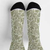 William Morris Thistle Sage Green Pattern Socken (Oben)