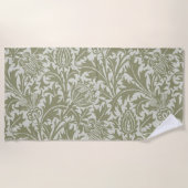 William Morris Thistle Sage Green Pattern Strandtuch (Vorderseite)