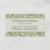 William Morris Thistle Sage Green Pattern Visitenkarte (Rückseite)