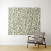 William Morris Thistle Sage Green Pattern Wandteppich (Beispiel (Horizontal))