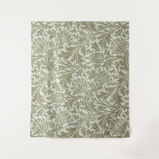 William Morris Thistle Sage Green Pattern Wandteppich (Vorderseite)