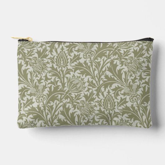William Morris Thistle Sage Green Pattern Zubehörtasche (Vorderseite)