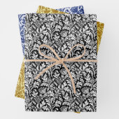 William Morris Thistle, Schwarz/Weiß, Gold, Blau Geschenkpapier Set (Beispiel)