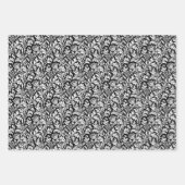 William Morris Thistle, Schwarz/Weiß, Gold, Blau Geschenkpapier Set (Vorderseite)