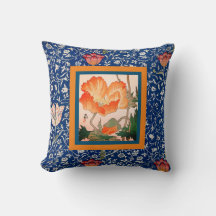 William Morris THROW PILLOW MIT TULIP UND POPPY