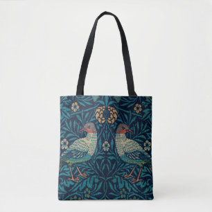 William Morris Tote Bag für Frauen, Vogel Print Tasche