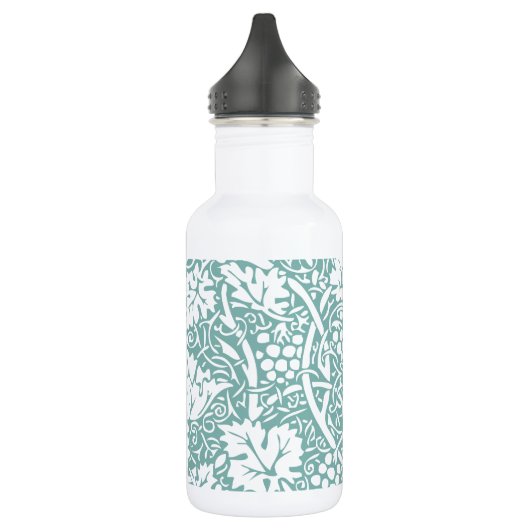 William Morris Traubenmuster Aquamarin Türkis Edelstahlflasche (Links)