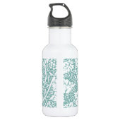 William Morris Traubenmuster Aquamarin Türkis Edelstahlflasche (Rückseite)