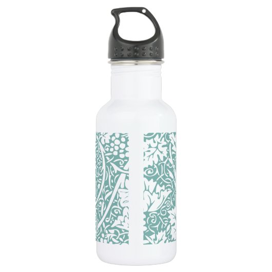 William Morris Traubenmuster Aquamarin Türkis Edelstahlflasche (Rückseite)