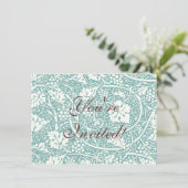 William Morris Traubenmuster Aquamarin Türkis Einladung (Stehend Vorderseite)