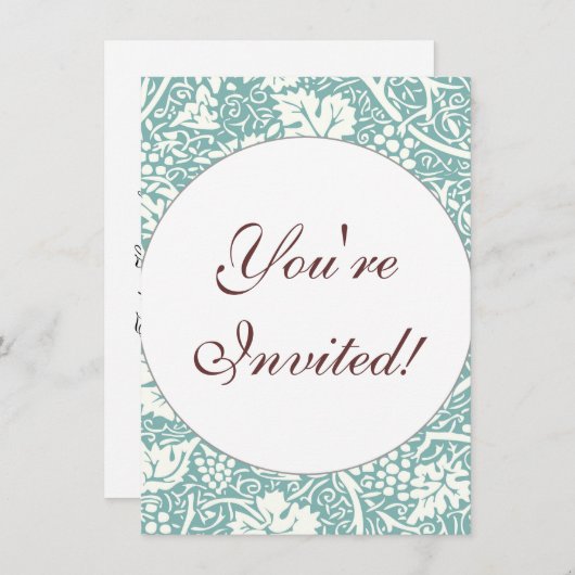William Morris Traubenmuster Aquamarin Türkis Einladung