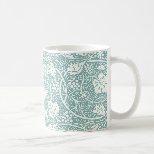 William Morris Traubenmuster Aquamarin Türkis Kaffeetasse (Rechts)