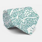 William Morris Traubenmuster Aquamarin Türkis Krawatte (Gerollt)