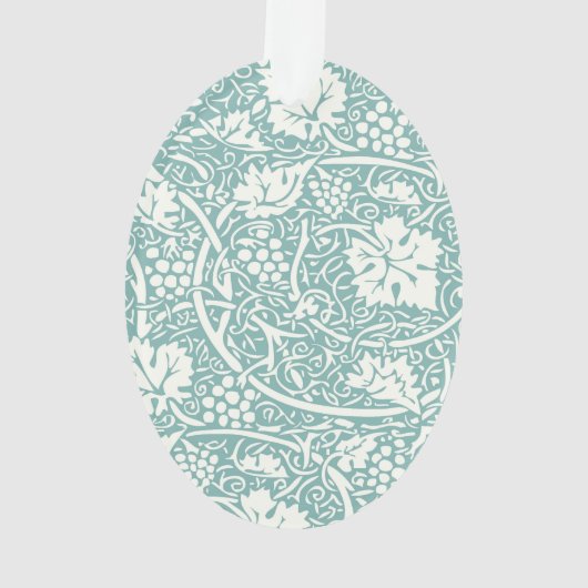 William Morris Traubenmuster Aquamarin Türkis Ornament (Rückseite)