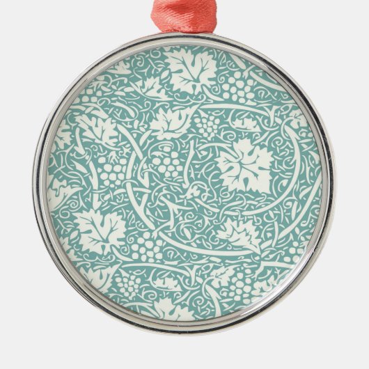 William Morris Traubenmuster Aquamarin Türkis Ornament Aus Metall (Vorne)