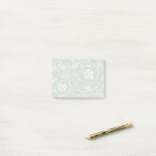 William Morris Traubenmuster Aquamarin Türkis Post-it Klebezettel (Auf Schreibtisch)