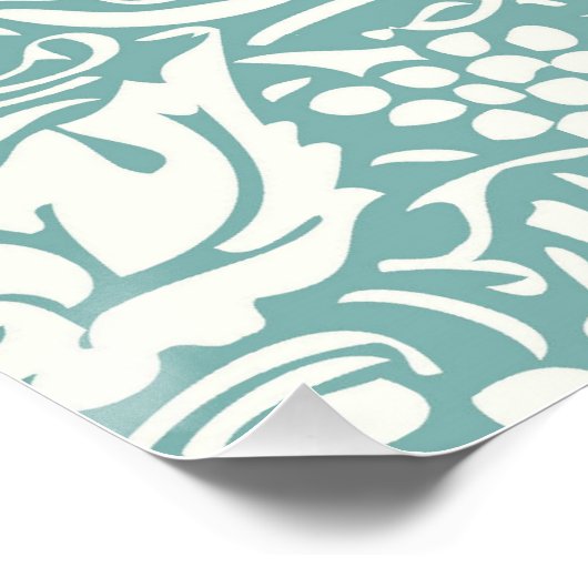 William Morris Traubenmuster Aquamarin Türkis Poster (Ecke)
