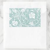 William Morris Traubenmuster Aquamarin Türkis Rechteckiger Aufkleber (Tasche)