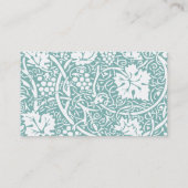 William Morris Traubenmuster Aquamarin Türkis Visitenkarte (Rückseite)