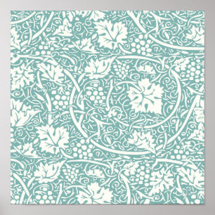William Morris Traubenmuster Türkis Türkisblau Poster