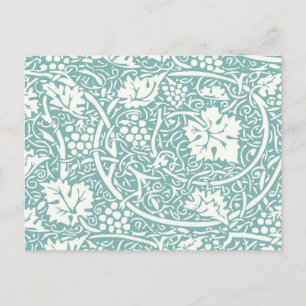 William Morris Traubenmuster Türkis Türkisblau Postkarte