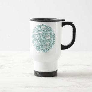 William Morris Traubenmuster Türkis Türkisblau Reisebecher