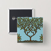 William Morris Tree Frieze Floral Wallpaper Button (Vorne & Hinten)